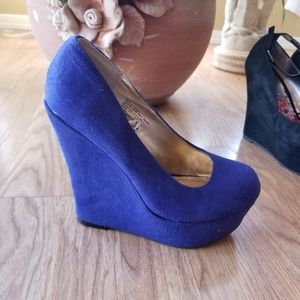 Blue Wedges Size 7